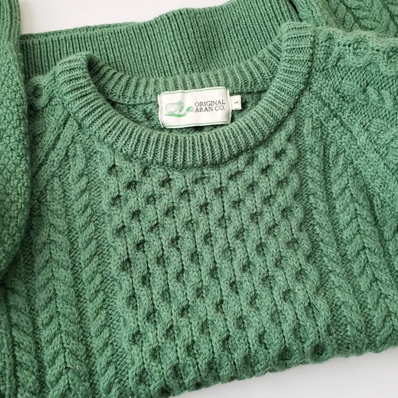 Original Aran Co. Green Merino Wool Sweater - Picture 9 of 14